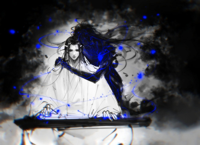 Обои картинки фото аниме, mo dao zu shi, лань, ванцзи, вэй, усянь, тьма