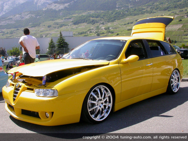 Обои картинки фото alfa, romeo, 156, автомобили, выставки, уличные, фото