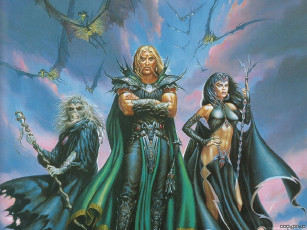 обоя троица, фэнтези, маги