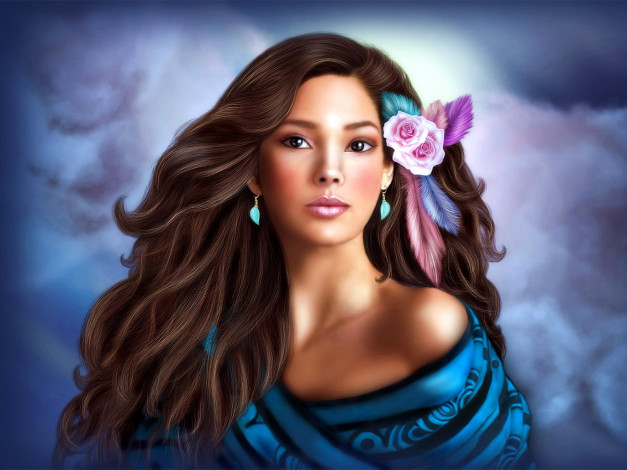 Обои картинки фото Черный, миндаль, v , фэнтези, девушки