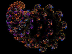 Картинка 3д графика fractal фракталы фон узор