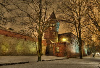 Картинка краков польша города огни ночного ночь город