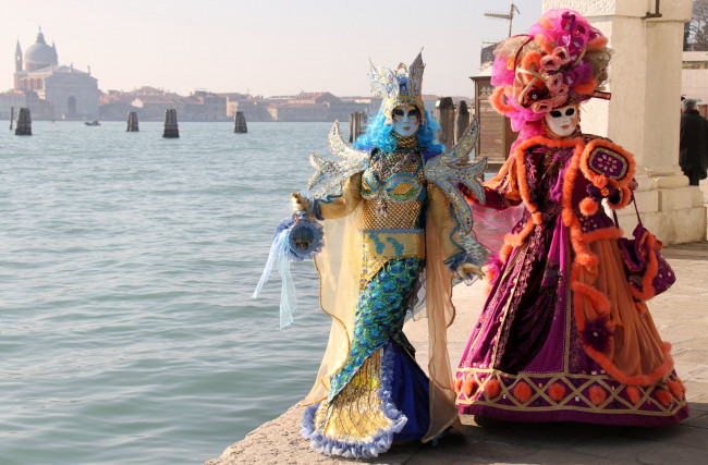 Обои картинки фото разное, маски, карнавальные, костюмы, венеция, карнавал