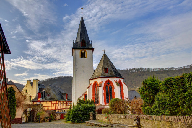 Обои картинки фото германия, бруттиг, фанкель, города, улицы, площади, набережные, дома, кирха, улица