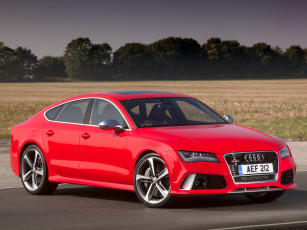 Картинка автомобили audi sportback красный 2013 uk-spec rs7