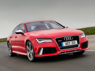 Картинка автомобили audi uk-spec sportback rs7 красный 2013