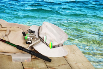 Картинка разное рыбалка +рыбаки +улов +снасти шляпа