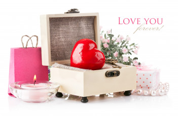 Картинка праздничные день+святого+валентина +сердечки +любовь сердце свеча