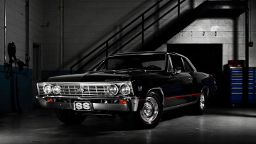 Картинка автомобили chevrolet полумрак chevelle ss гараж шевролет muscle car