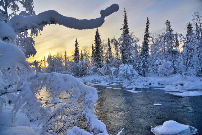 Обои картинки фото природа, зима, пейзаж, снег, север, заполярье