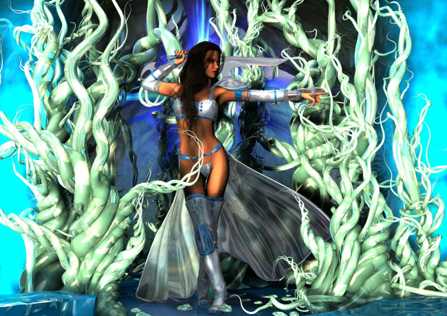 Обои картинки фото 3д графика, amazon , амазонки, меч, девушка