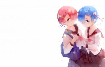 Картинка аниме re +zero+kara+hajimeru+isekai+seikatsu rem ram