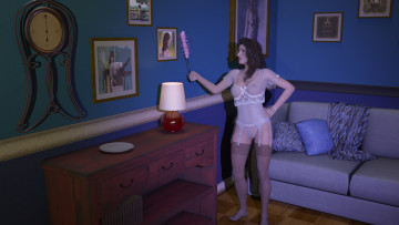 Картинка 3д+графика люди+ people взгляд фон девушка