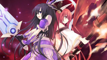 обоя аниме, date a live, фон, взгляд, девушки