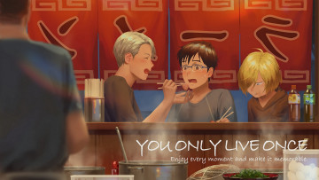 Картинка аниме yuri+on+ice viktor nikiforov katsuki yuuri yuri plisetsky