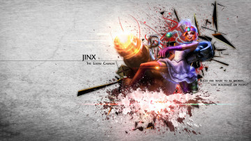 Картинка видео+игры league+of+legends девушка чулки улыбка взгляд фон jinx