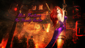 Картинка видео+игры league+of+legends девушка фон взгляд автомат miss+fortune