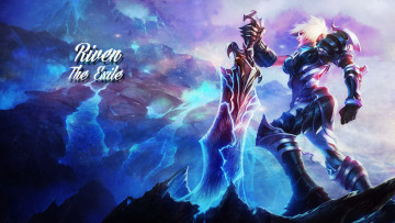 Картинка видео+игры league+of+legends меч латы фон девушка riven