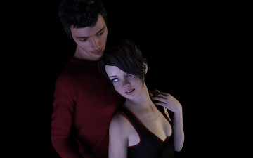 Картинка 3д+графика люди+ people девушка взгляд фон парень