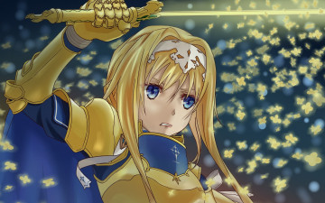 Картинка аниме sword+art+online девушка фон взгляд