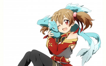 Картинка аниме sword+art+online девушки взгляд фон