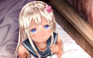 Картинка аниме unknown +другое фон взгляд девушка