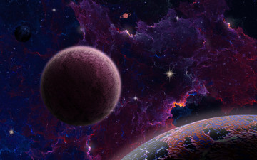 Картинка космос арт планеты вселенная звезды галактика