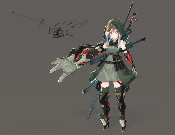 Обои картинки фото аниме, оружие,  техника,  технологии, oota, youjo