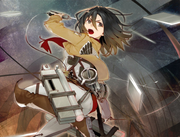 Обои картинки фото аниме, shingeki no kyojin, микаса