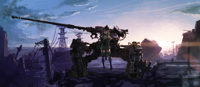 Обои картинки фото аниме, оружие,  техника,  технологии, oota, youjo