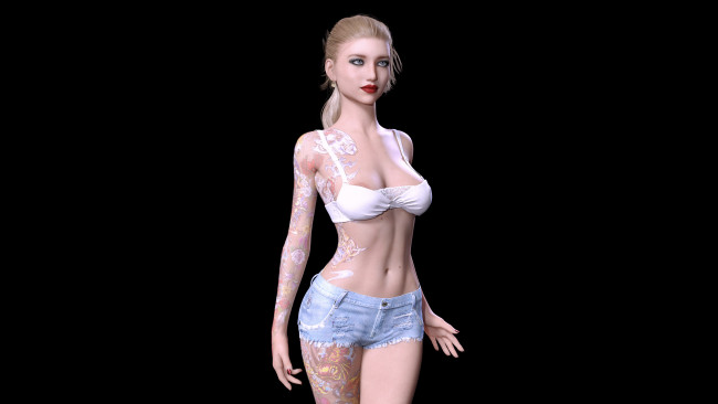 Обои картинки фото 3д графика, люди , people, девушка, взгляд, фон