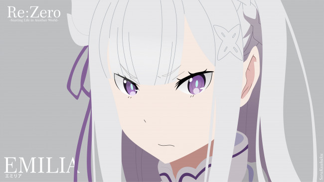 Обои картинки фото аниме, re,  zero kara hajimeru isekai seikatsu, эмилия