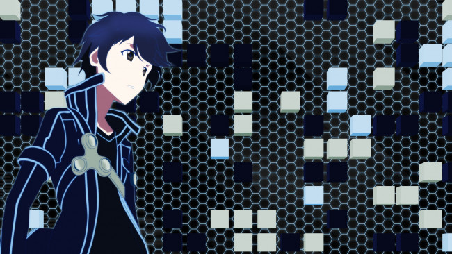 Обои картинки фото аниме, sword art online, фон, взгляд, парень
