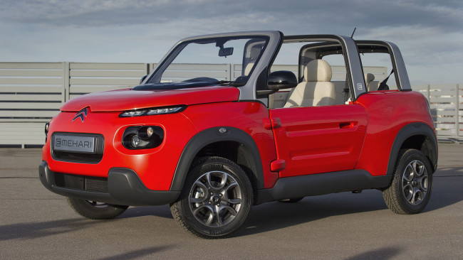 Обои картинки фото citroen e-mehari red 2017, автомобили, citroen, ds, e-mehari, red, 2017