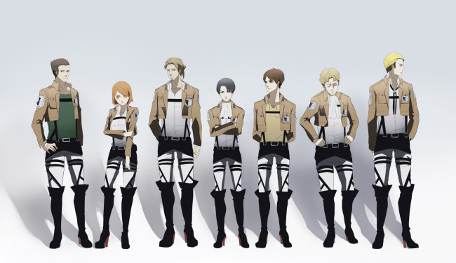 Обои картинки фото аниме, shingeki no kyojin, солдаты