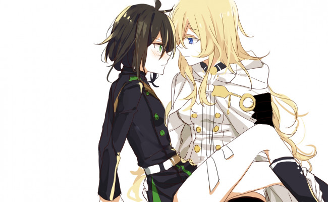 Обои картинки фото аниме, owari no seraph, юичиро, микаэла
