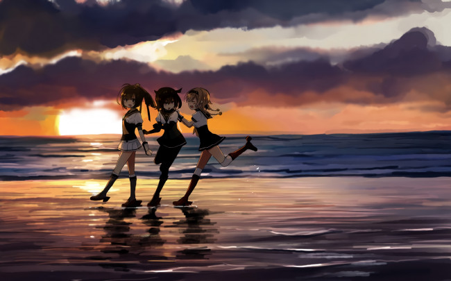 Обои картинки фото аниме, touhou, девушки