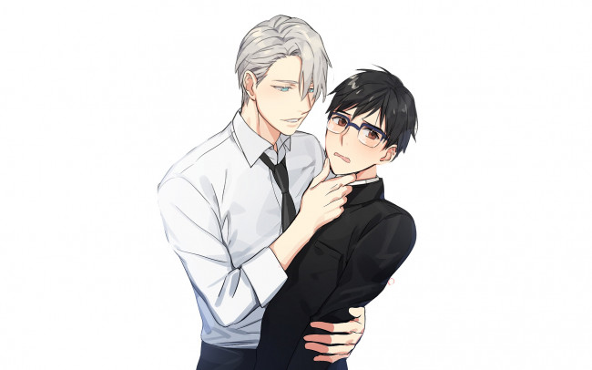 Обои картинки фото аниме, yuri on ice, viktor, yuri