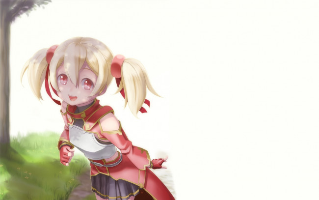 Обои картинки фото аниме, sword art online, девушка, взгляд, фон