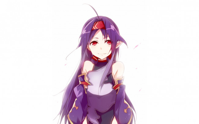 Обои картинки фото аниме, sword art online, девушки, взгляд, фон