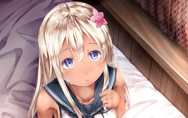 Обои картинки фото аниме, unknown,  другое, фон, взгляд, девушка