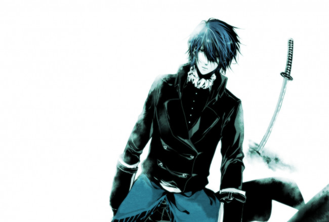 Обои картинки фото аниме, hakuouki, saitou, hajime