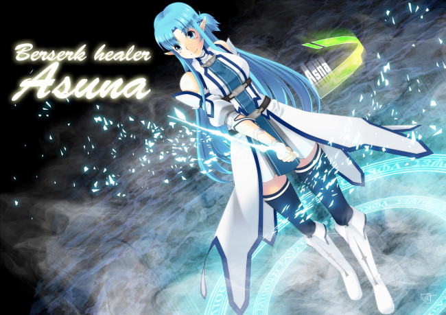 Обои картинки фото аниме, sword art online, девушка, взгляд, фон