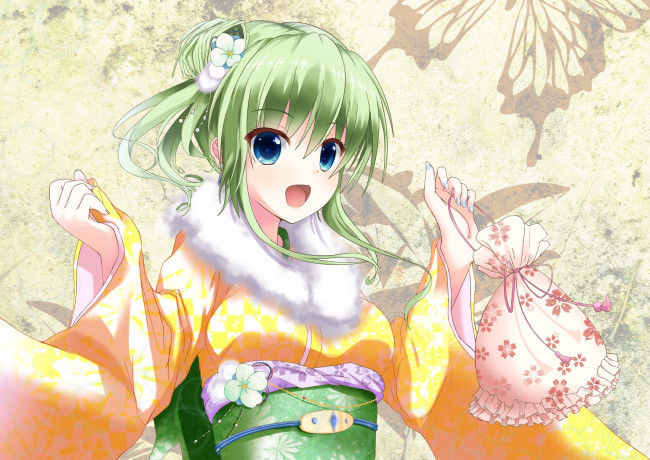 Обои картинки фото аниме, touhou, девушка, взгляд, фон