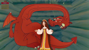 Картинка календари кино +мультфильмы 2018 дракон взгляд девушка разговор