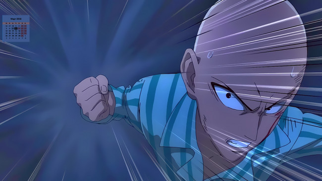 Обои картинки фото календари, аниме, 2018, взгляд, удар, парень