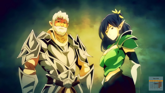Обои картинки фото календари, аниме, взгляд, 2018, женщина, мужчина