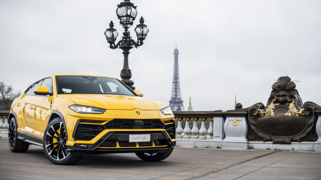 Обои картинки фото lamborghini urus 2019, автомобили, lamborghini, жёлтый, urus, 2019