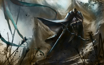 Картинка фэнтези вампиры оружие фон мужчина девушка