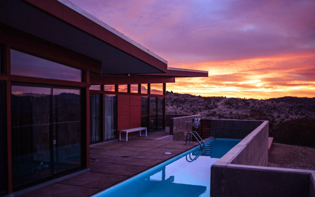 Обои картинки фото интерьер, веранды,  террасы,  балконы, закат